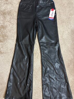 Girls Limited Too Black Faux Leather Flare Jeans